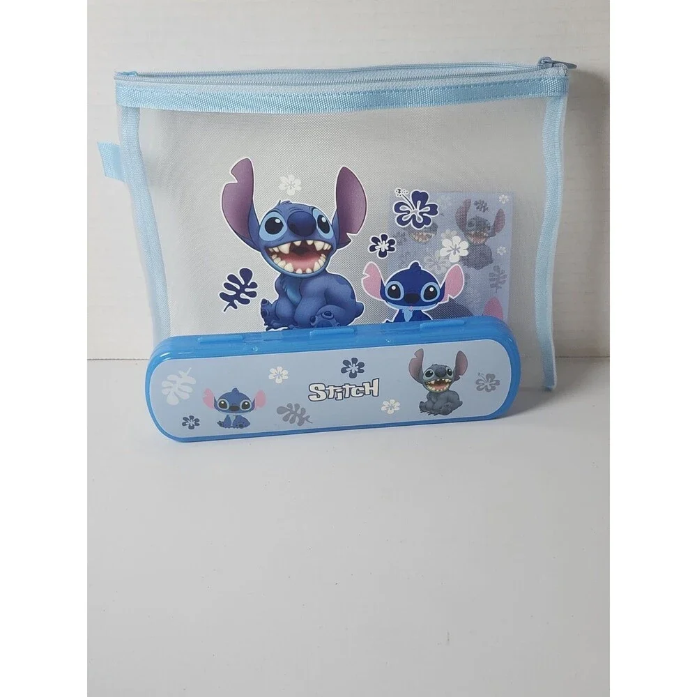 Lilo And Stitch Mesh Pencil Case With Stationary